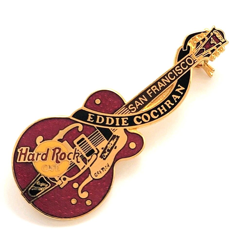Hard Rock Cafe Eddie Cochran Guitar Pin San Francisco Vintage